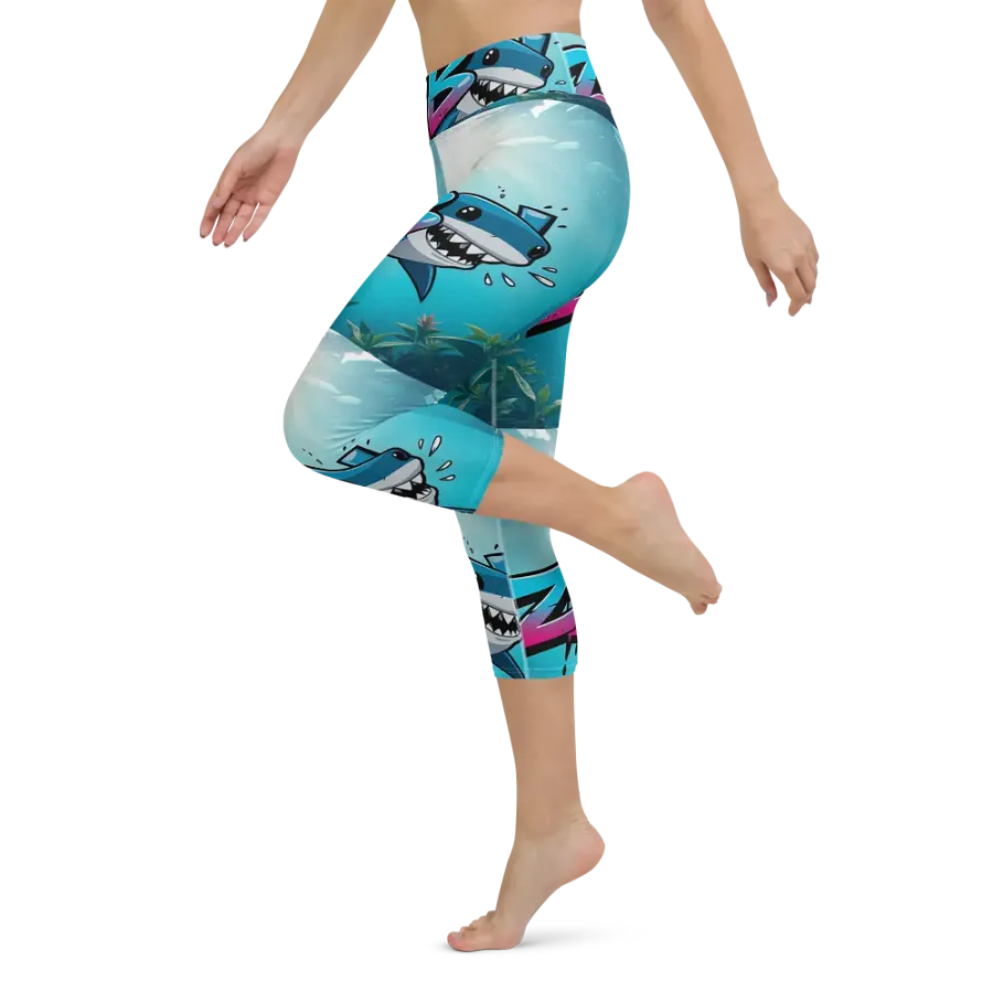 Smiling Shark 90s Yoga Capri Leggings product image (6)