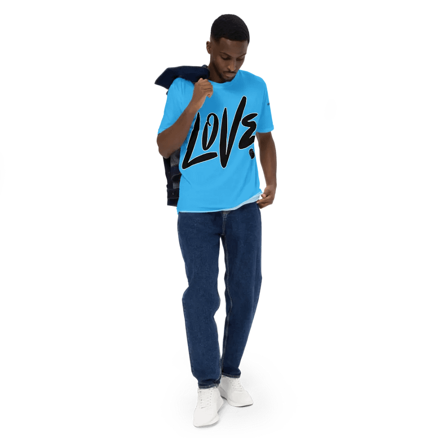 Love & Peace - Blue - Crew Neck T-Shirt product image (5)
