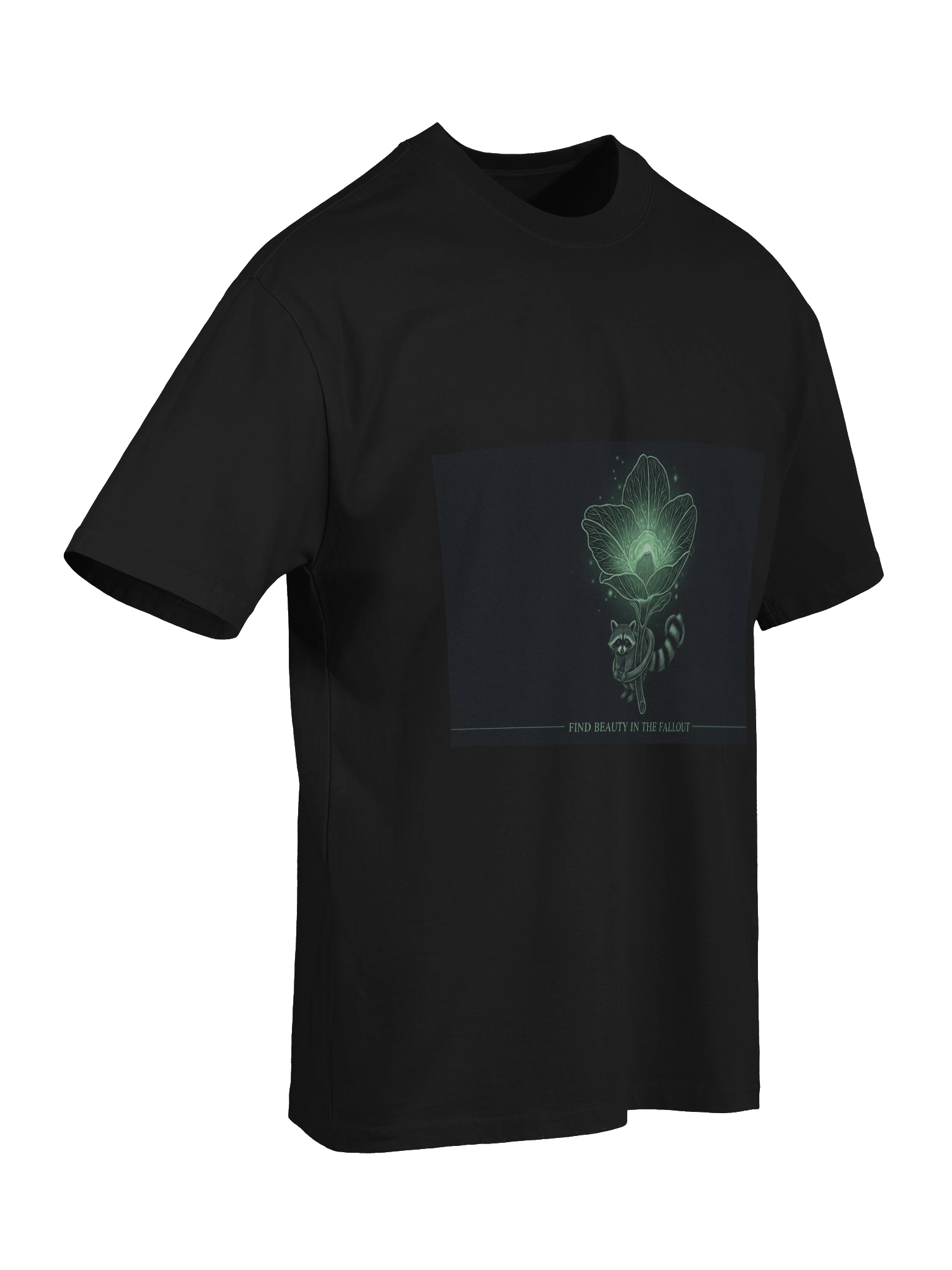 Glowing Floral Raccoon Oversized Tee product image (25)