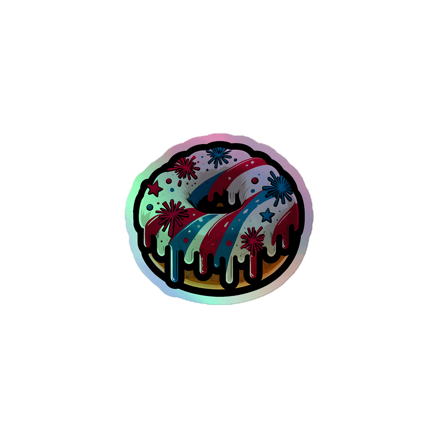 4th of July Donut Holographic Sticker product image (1)