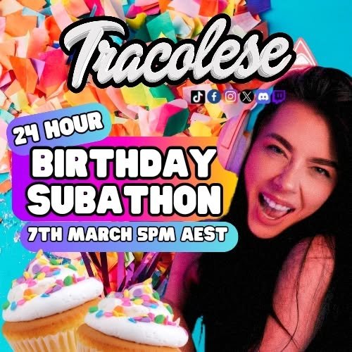 SAVE THE DATE CUTIES!!!

IT'S MY FIRST EVER 24 HOUR STREAM!!!!!

We're celebrating my birthday! Kicking off at 5pm AEST as pe...