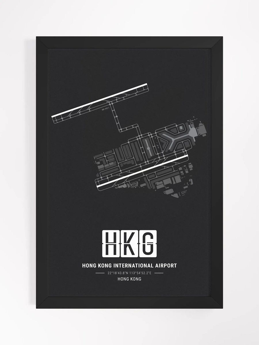 Framed Airport HKG Premium Map On Matt Paper product image (1)