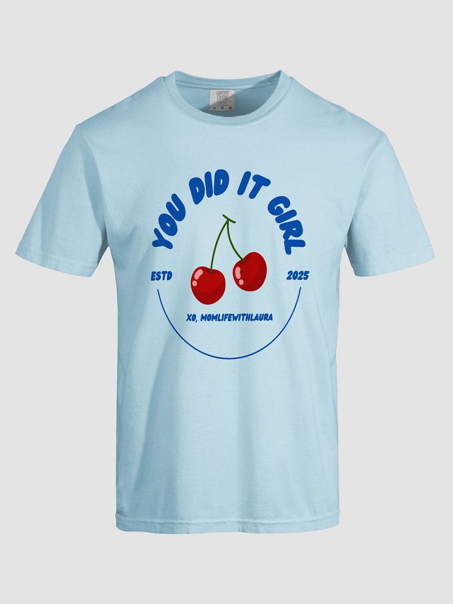 You Did it Girl Cherries Tee Comfort Colors - Blue/Light Blue product image (5)