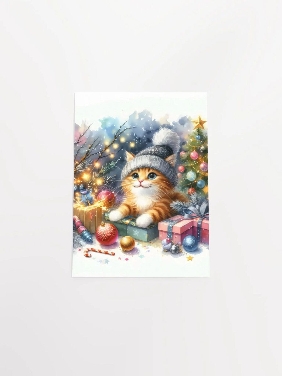 Festive Kitten in a Knit Hat Poster product image (12)
