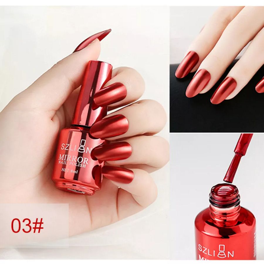 Metallic Nail Polish Magic Mirror Effect Chrome Nail Art Polish Varnish 8ml product image (4)