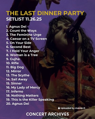 THE LAST DINNER PARTY RECAP ✨

The band kept the momentum high these past few weeks with a run of standout shows from Newcast...