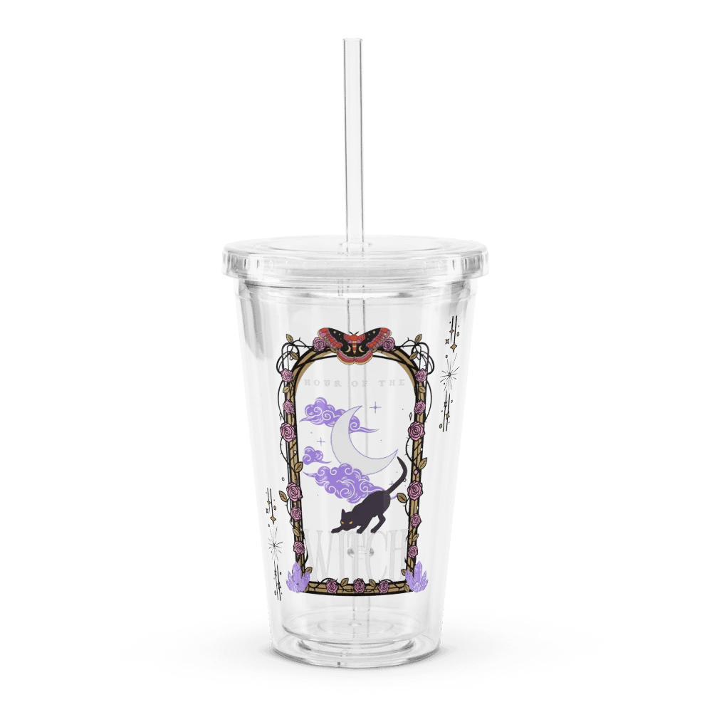 Hour of the Witch clear water tumbler[white text] product image (1)