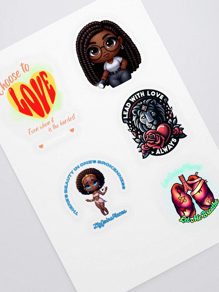 Whimsical Sticker Sheet of Love, Encouragement, and Adventure product image (1)