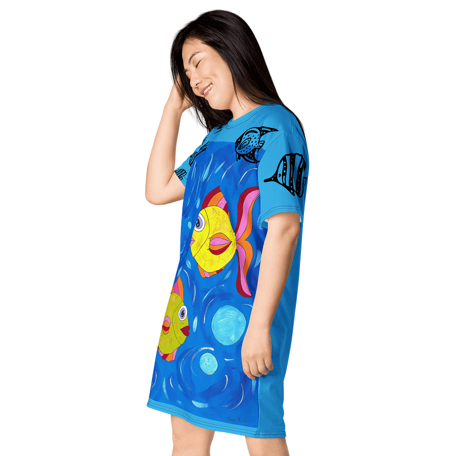 Fish style (art by Dina R.) acrylic painting picture - T-Shirt Dress product image (3)