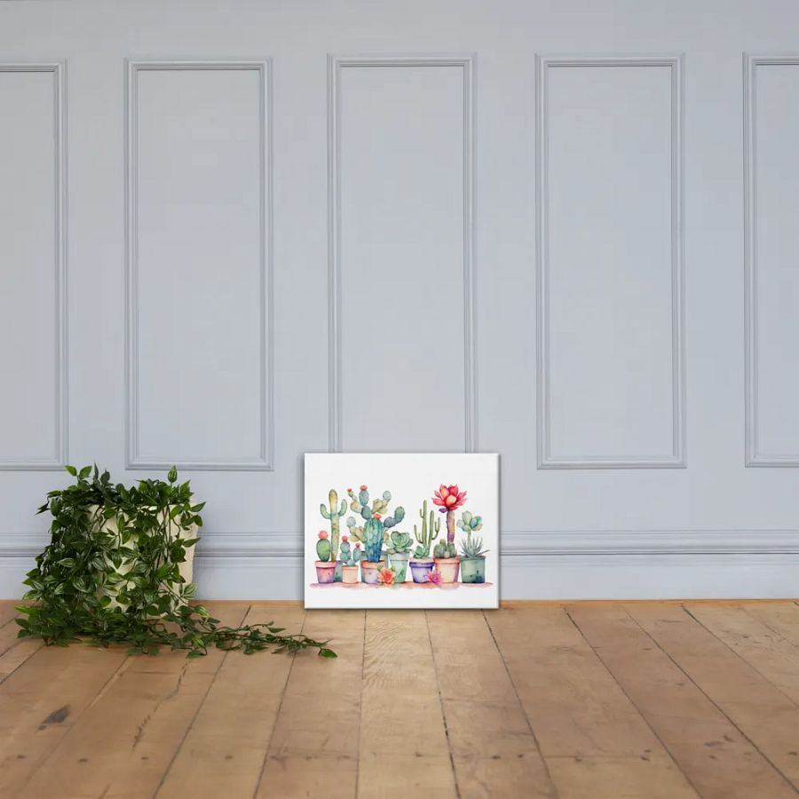 Colorful Potted Cacti And Succulents Canvas product image (12)