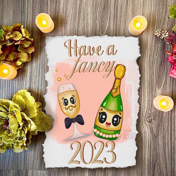 New Year lineart/coloring page product image (2)
