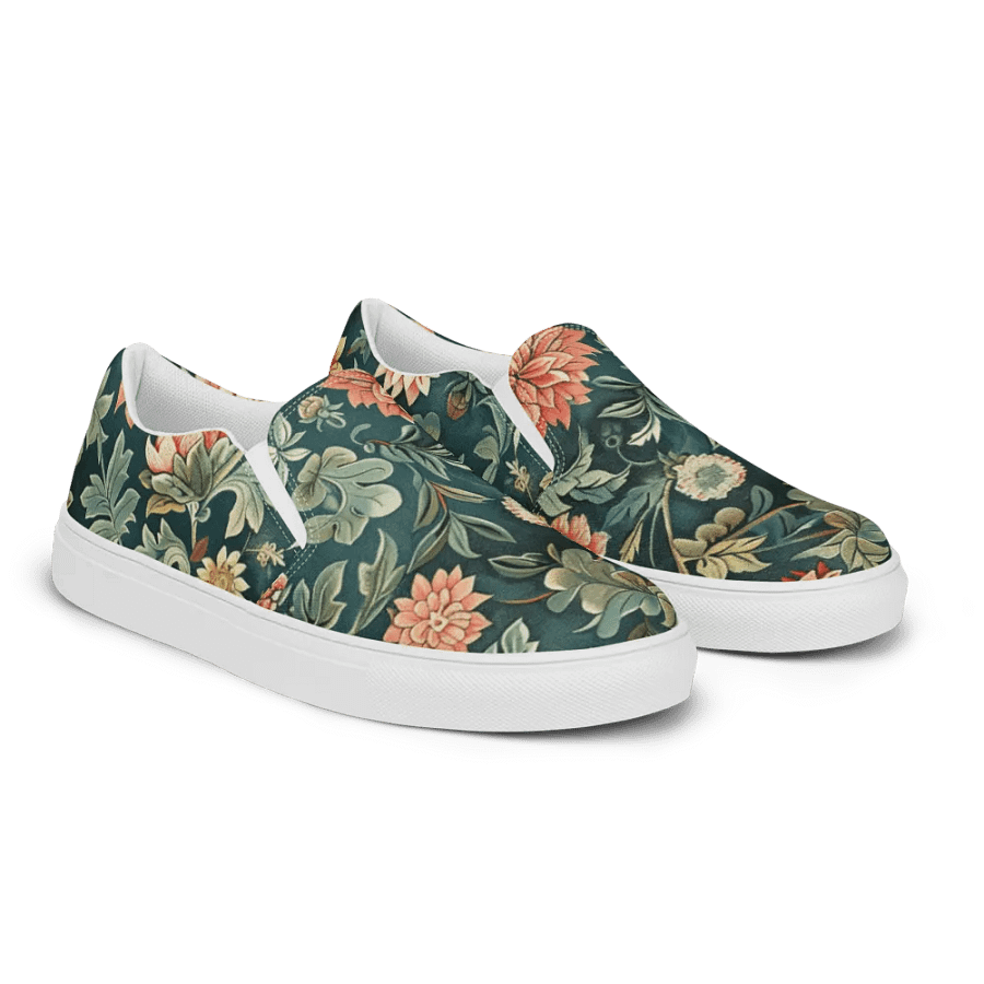 Multicolor Floral Pattern Women's Slip-On Canvas Shoes by Treasure Pie product image (6)