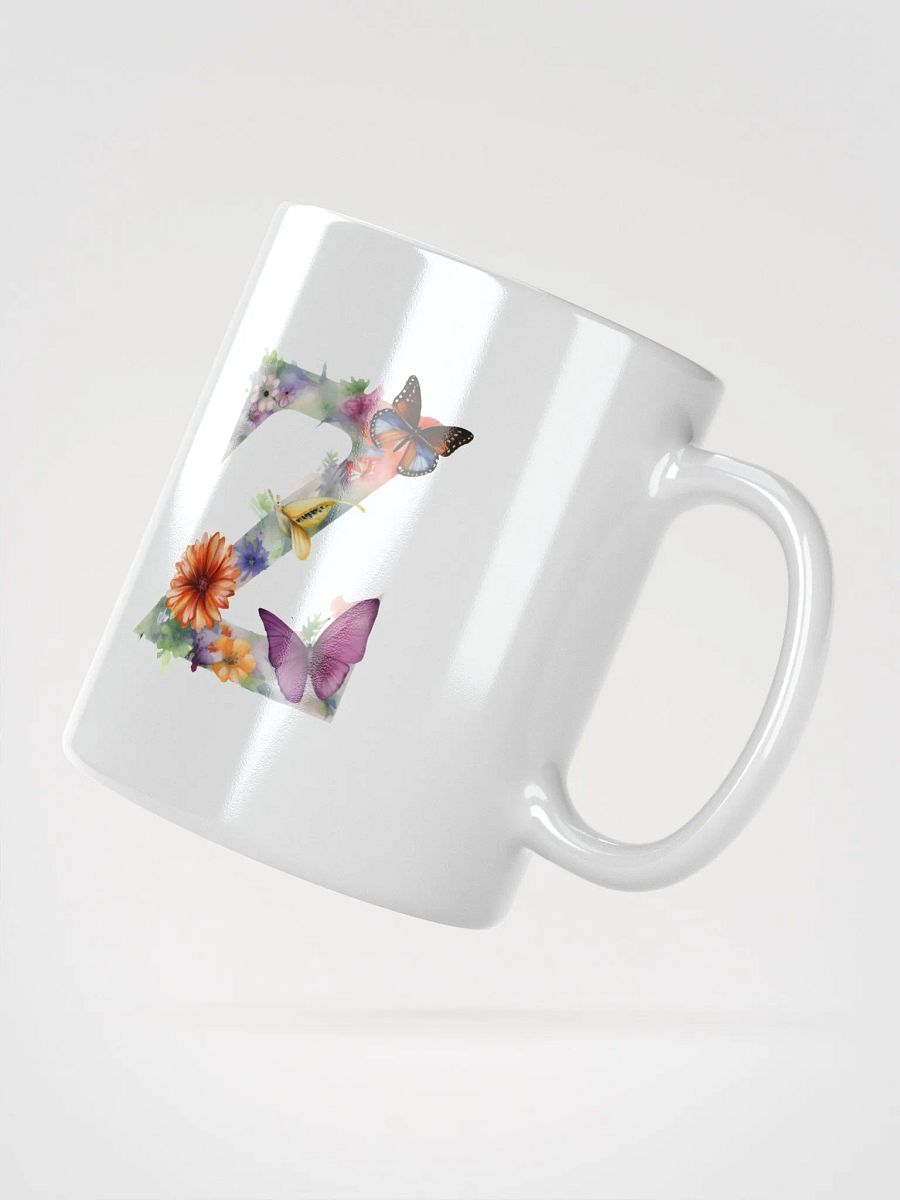 Letter Z Monogram Floral Fantasy White Glossy Mug product image (5)