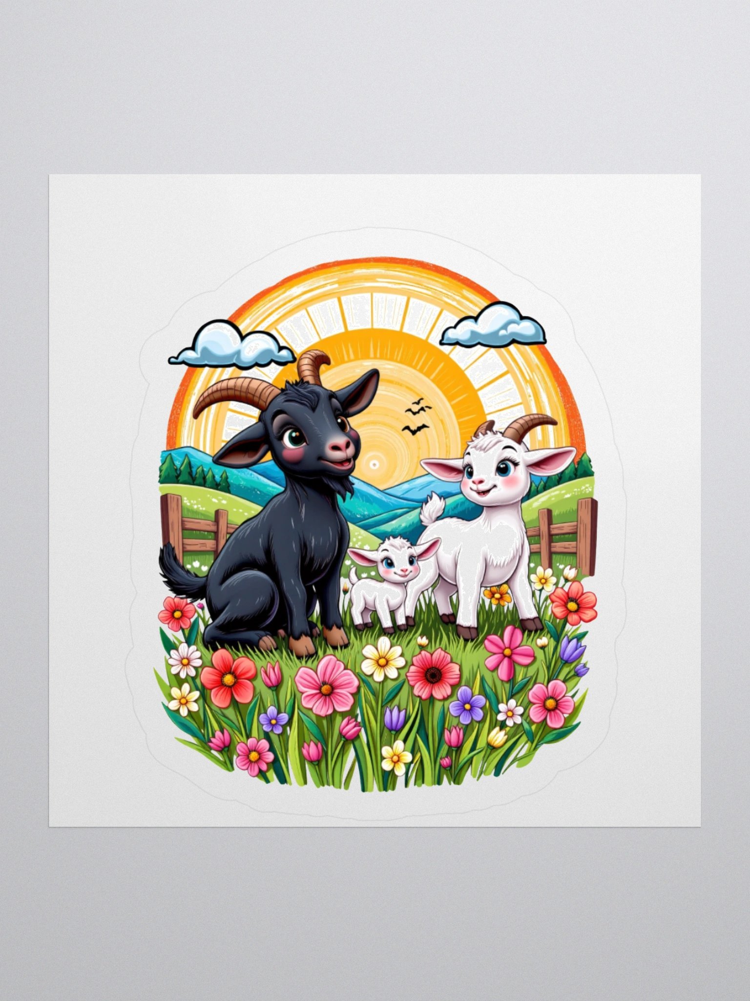 Cheerful Goat Meadow Stickers product image (2)