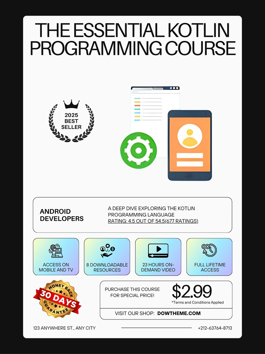 The Essential Kotlin Programming Course (Android Developers) Full Course product image (1)