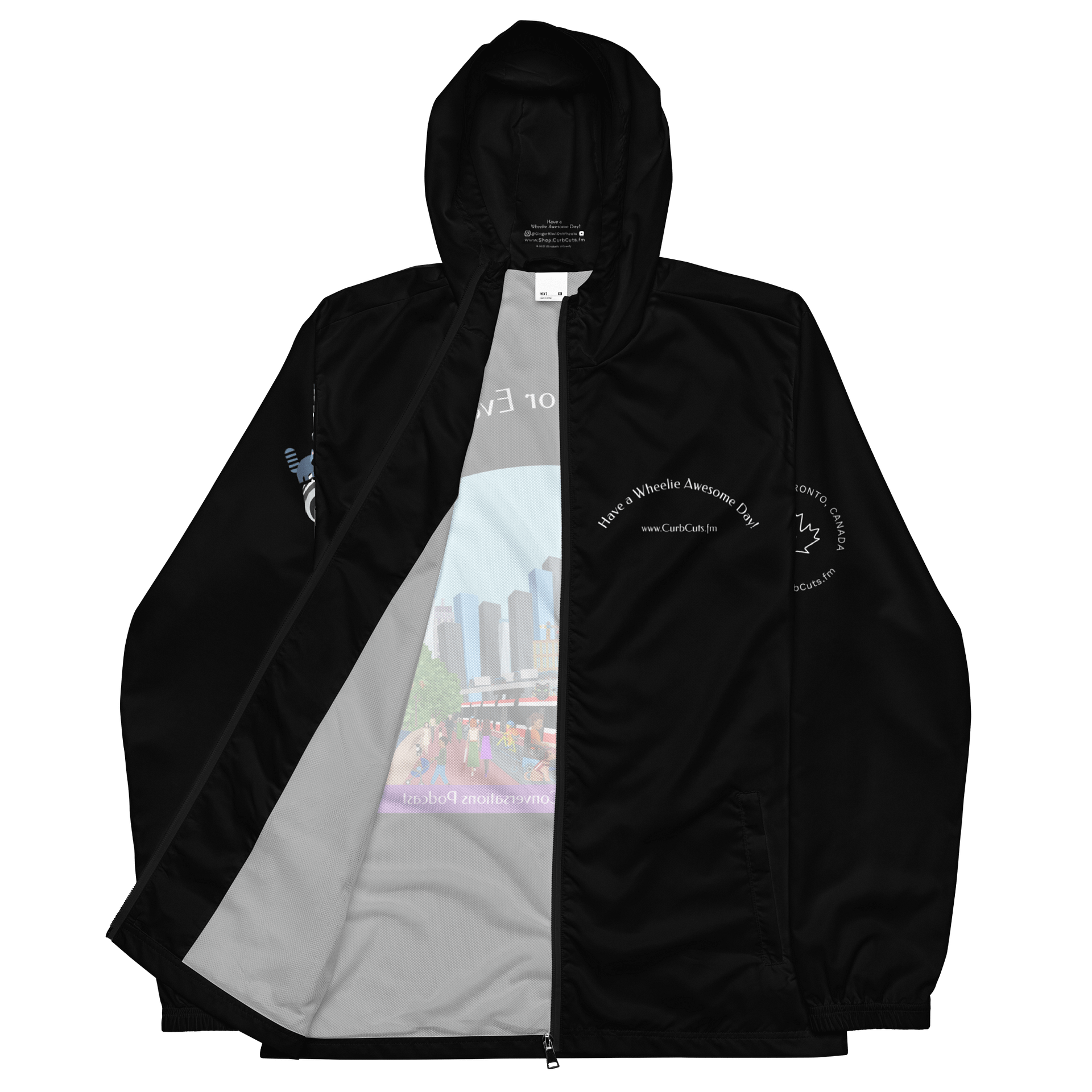 Curb Cuts and Conversations (Queen's Quay, Toronto Design): All-Over Print Windbreaker product image (5)