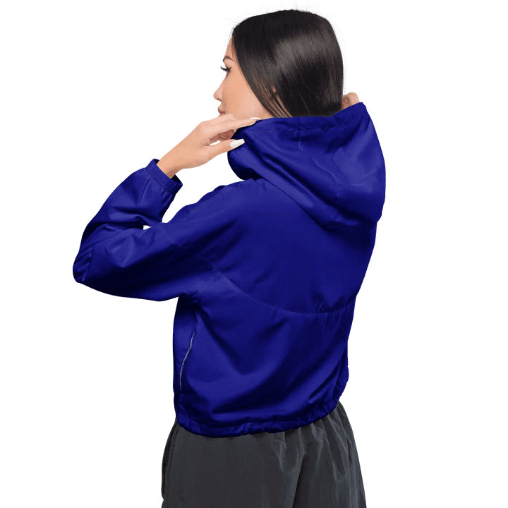 Plain Color Navy Blue Cropped Windbreaker product image (2)