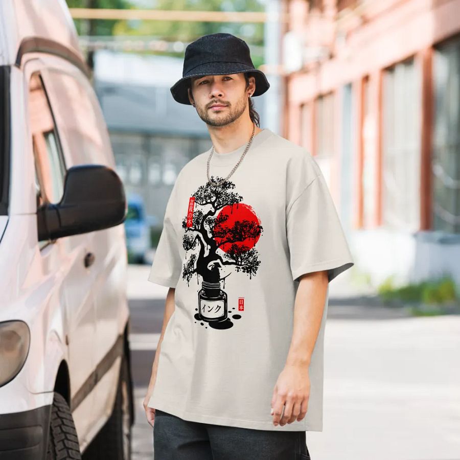 Black Bonsai Japanese Ink - Oversized Tee product image (2)