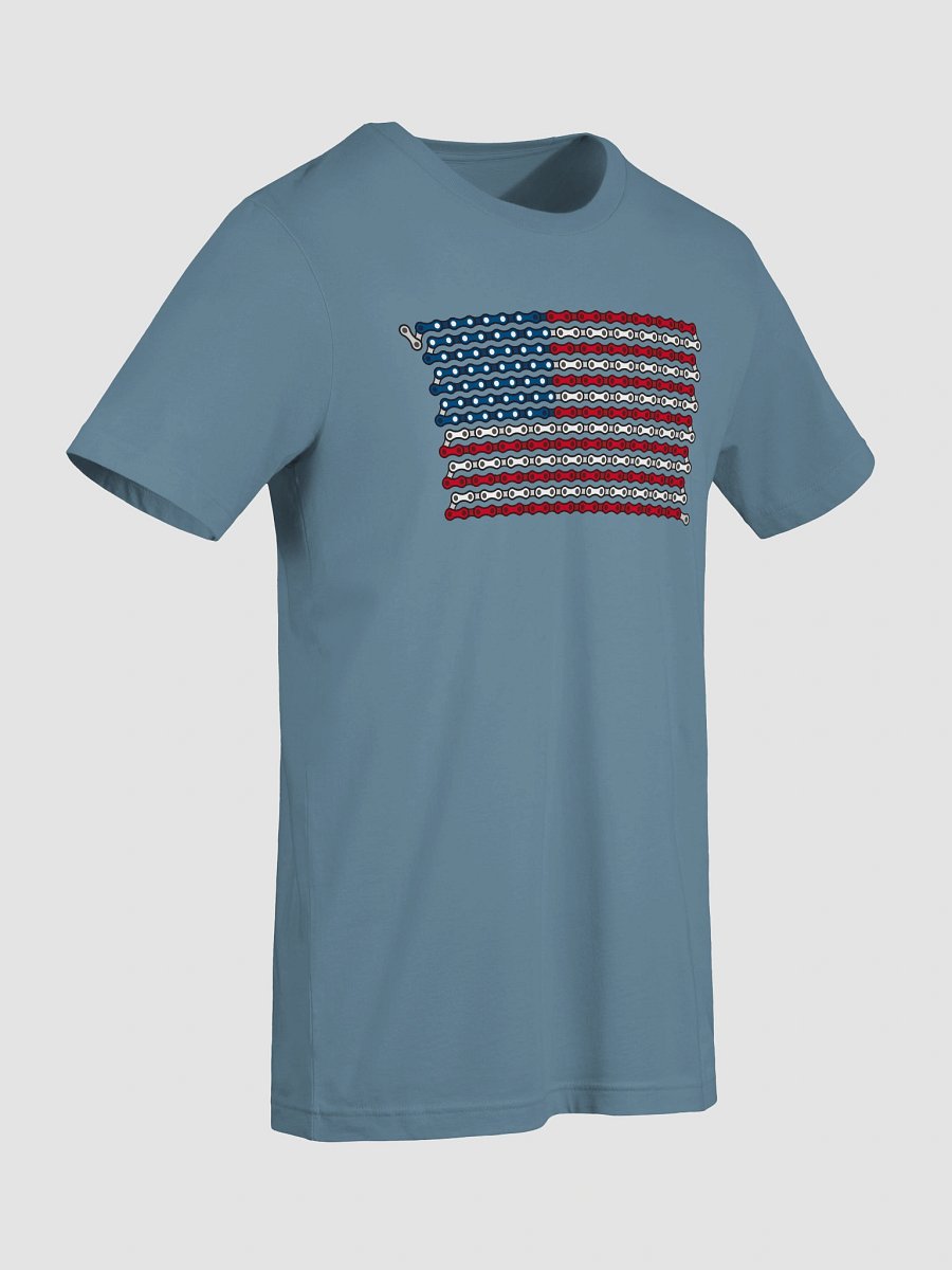 USA 50 States Bike Chain Flag on Dark Color Supersoft Tee product image (4)