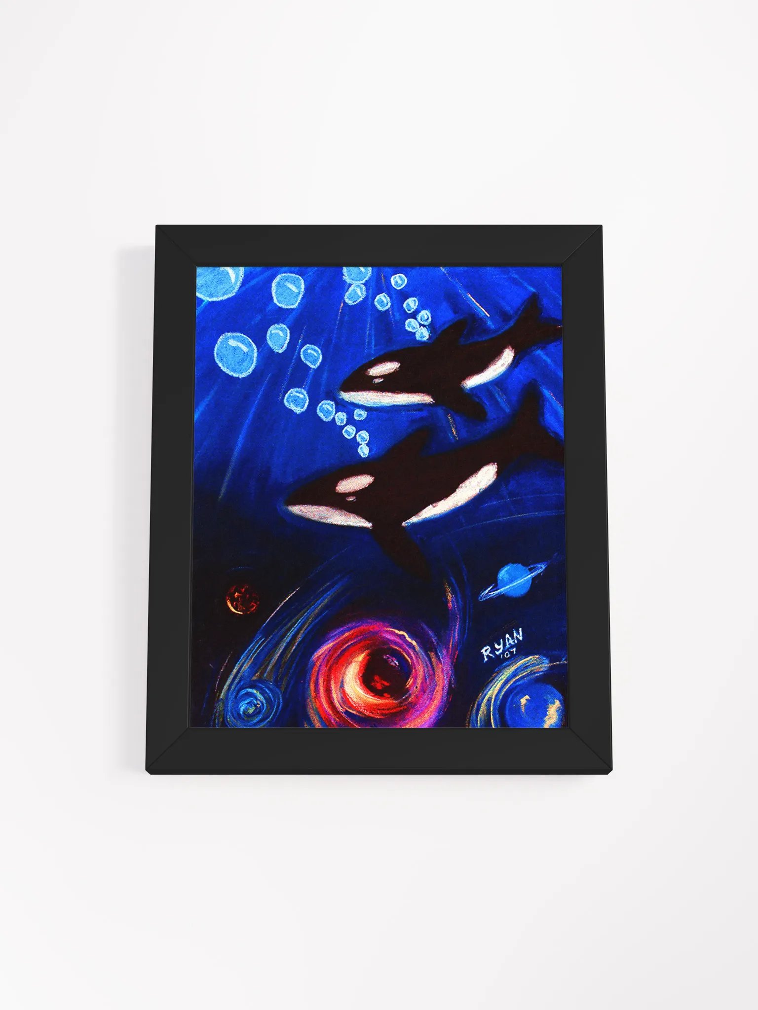 Space Whales 1 Art Framed Poster product image (1)