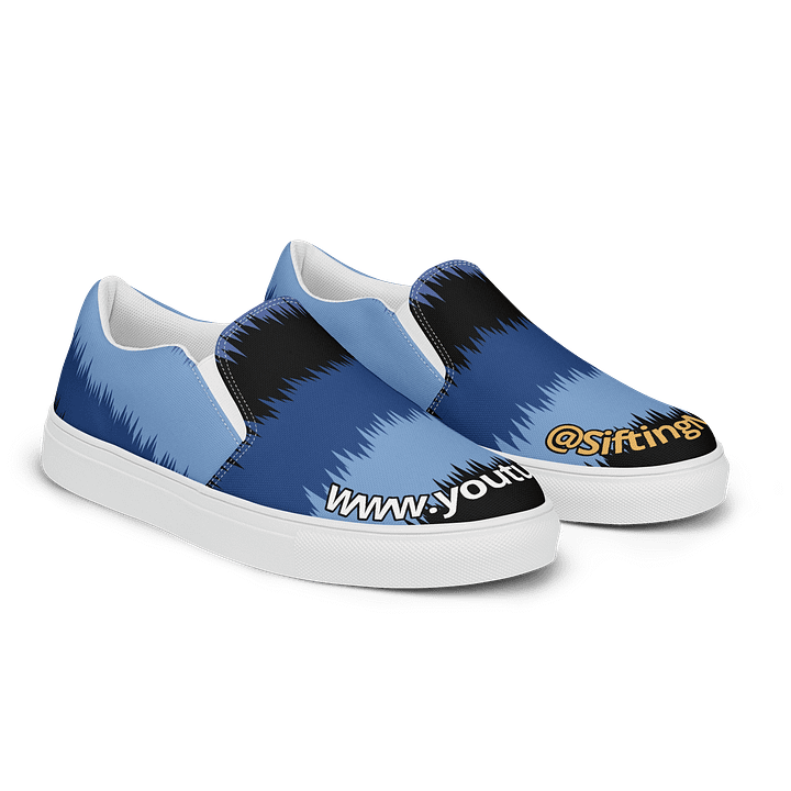 Men’s Abstract Blue Canvas Slip-On Shoes – @SiftingNuggets x The VLOG Spot product image (2)
