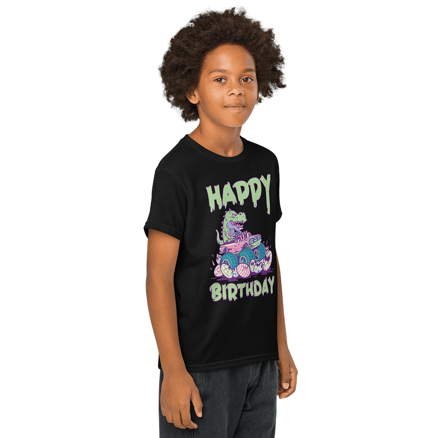 Happy Birthday (Dinosaur Monster Truck) T-Shirt For Kids product image (8)