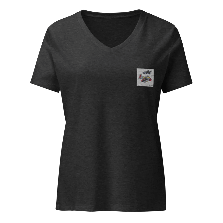 Kid Airplane (Bella+Canvas Women's Relaxed V-Neck T-Shirt) product image (2)
