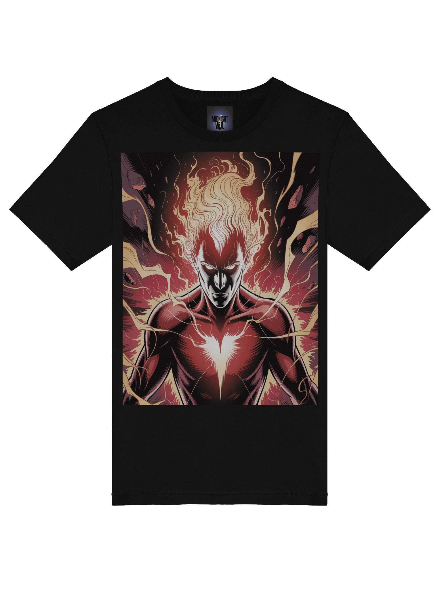 Dark Phoenix Flame Rebirth Supersoft T-Shirt – Cosmic Wing Eclipse product image (7)