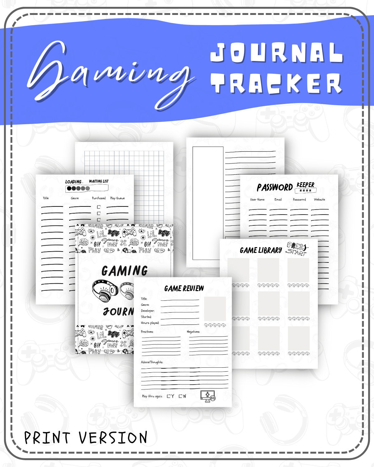 Gaming Journal Gaming Tracker Printable Version product image (2)