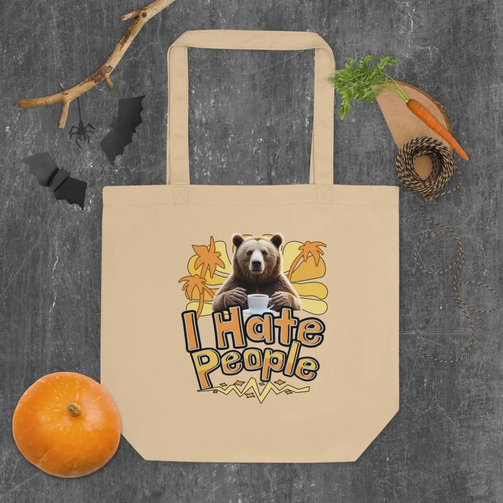 I Hate People Bear Playful Eco Tote Bag product image (4)