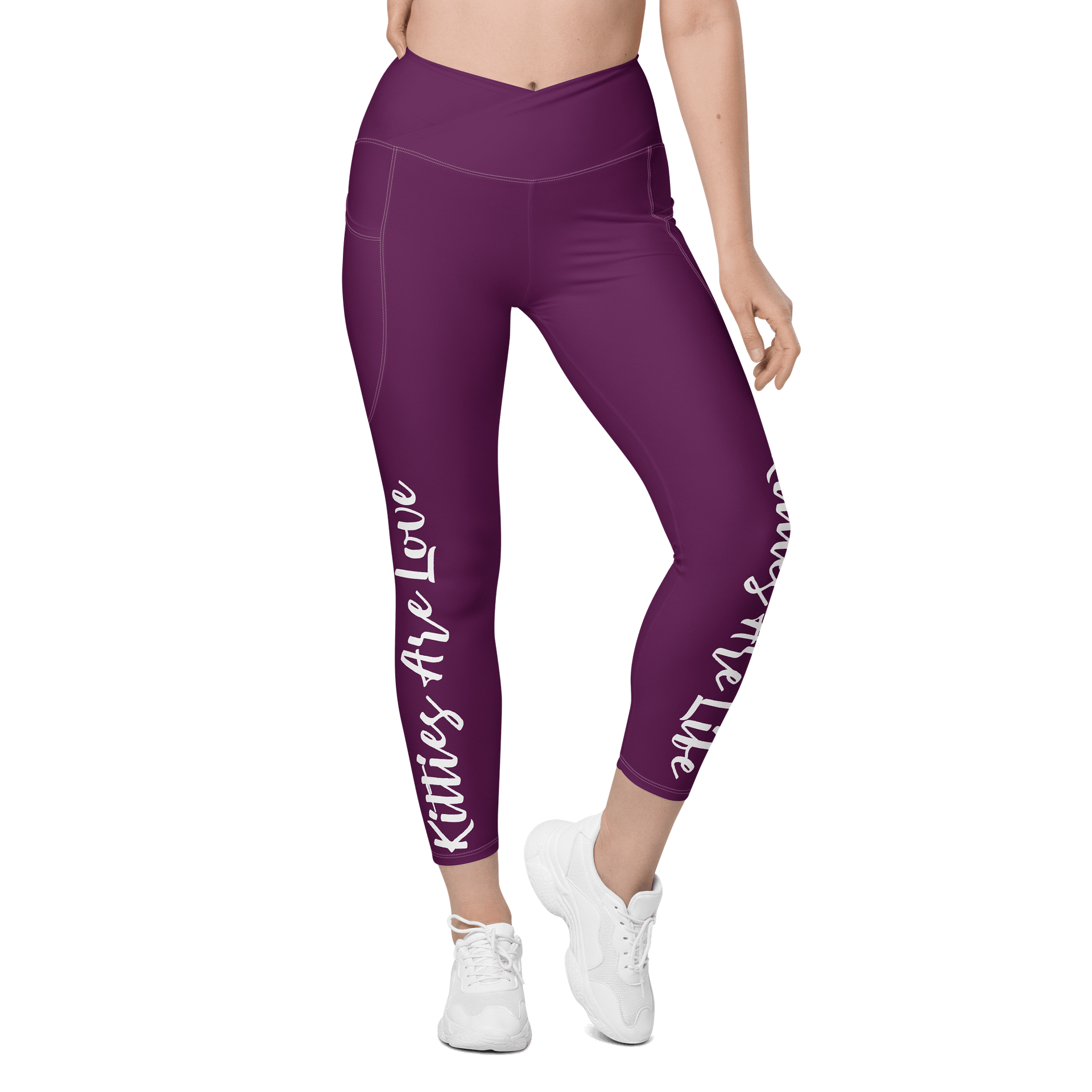 KITTIES ARE LOVE KITTIES ARE LIFE CROSSOVER LEGGING product image (1)