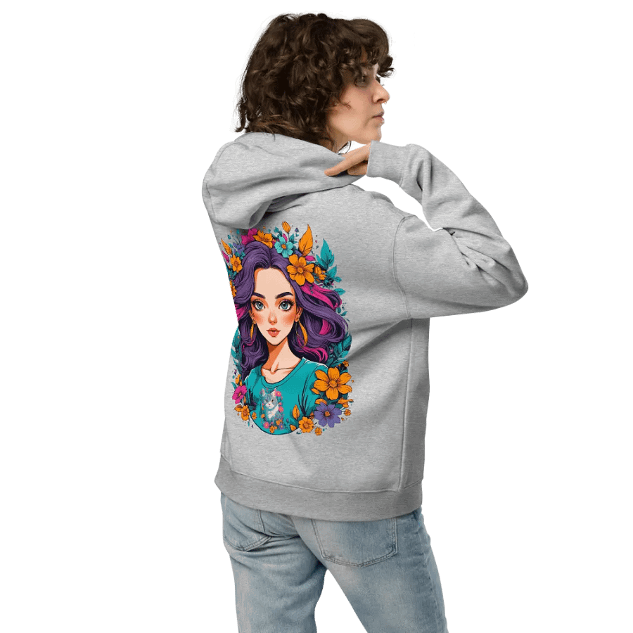 Bloomcore Flower Girl - Premium Hoodie - Athletic Heather - v2 - Back Printed Design product image (2)