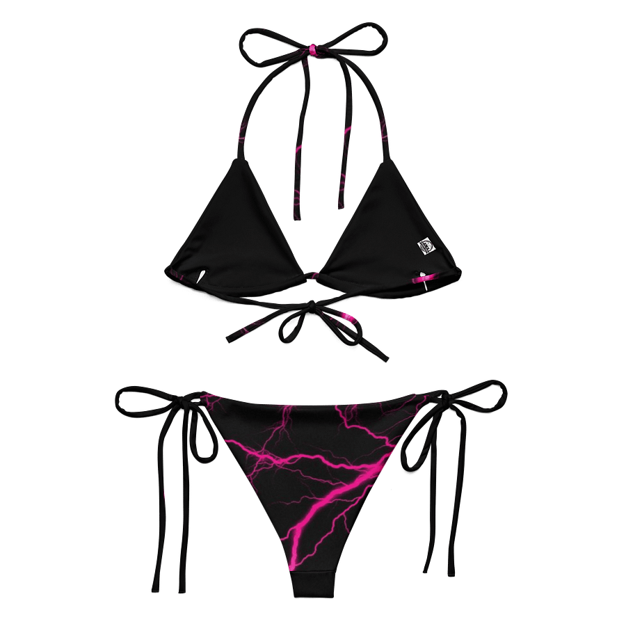 Electric Pink Lightning Recycled String Bikini product image (4)