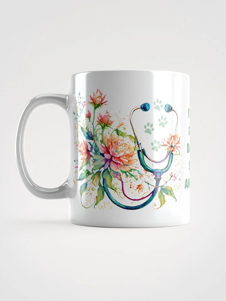 "Stethoscope with flowers and animal paw prints" ceramic mug product image (6)