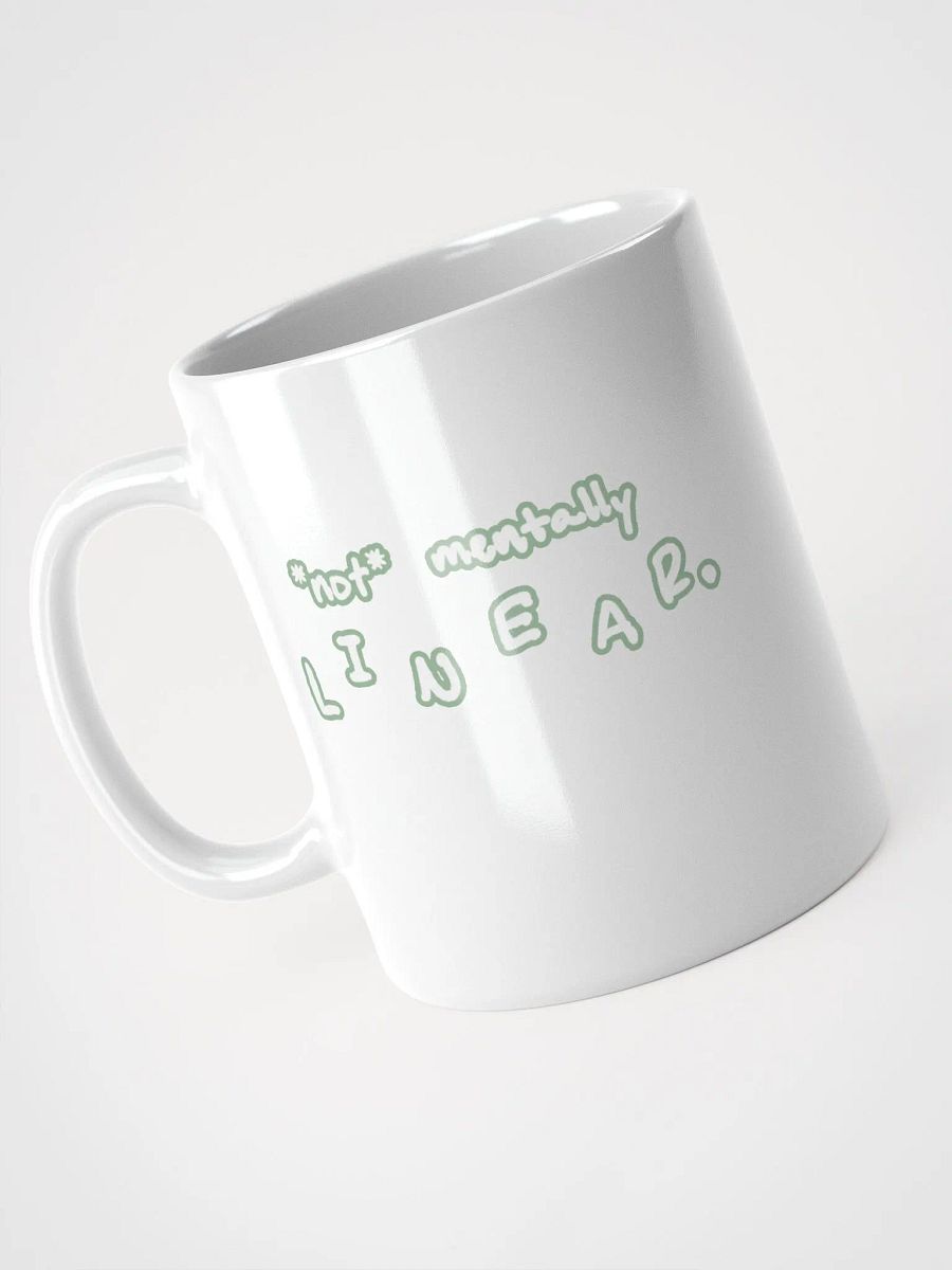 *not* mentally linear (lined design, #96B697) glossy white mug product image (6)