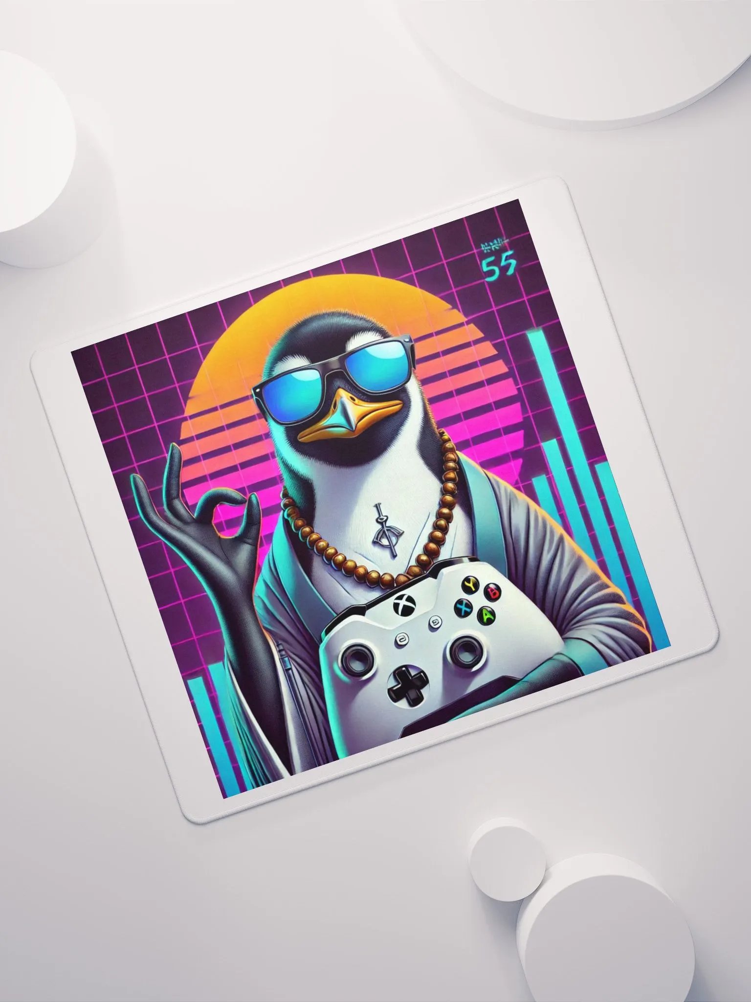 Retro Penguin Gaming Mouse Pad product image (7)