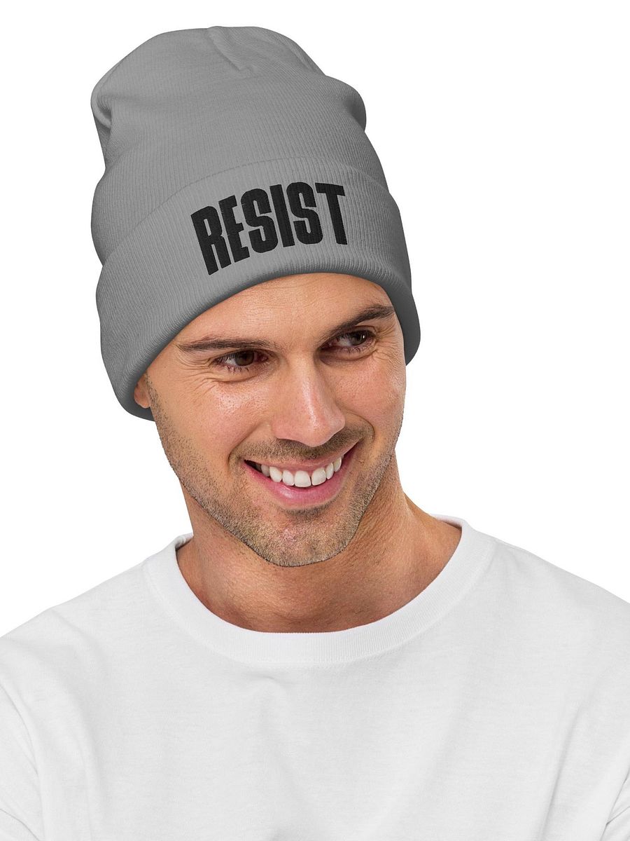 Resist Embroidered Knit Beanie, Resistance Skull Cap product image (7)