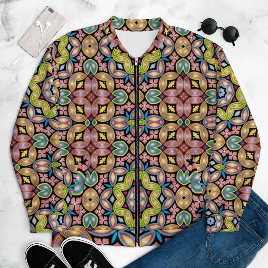 Batik Kawung Red Bomber Jacket product image (6)