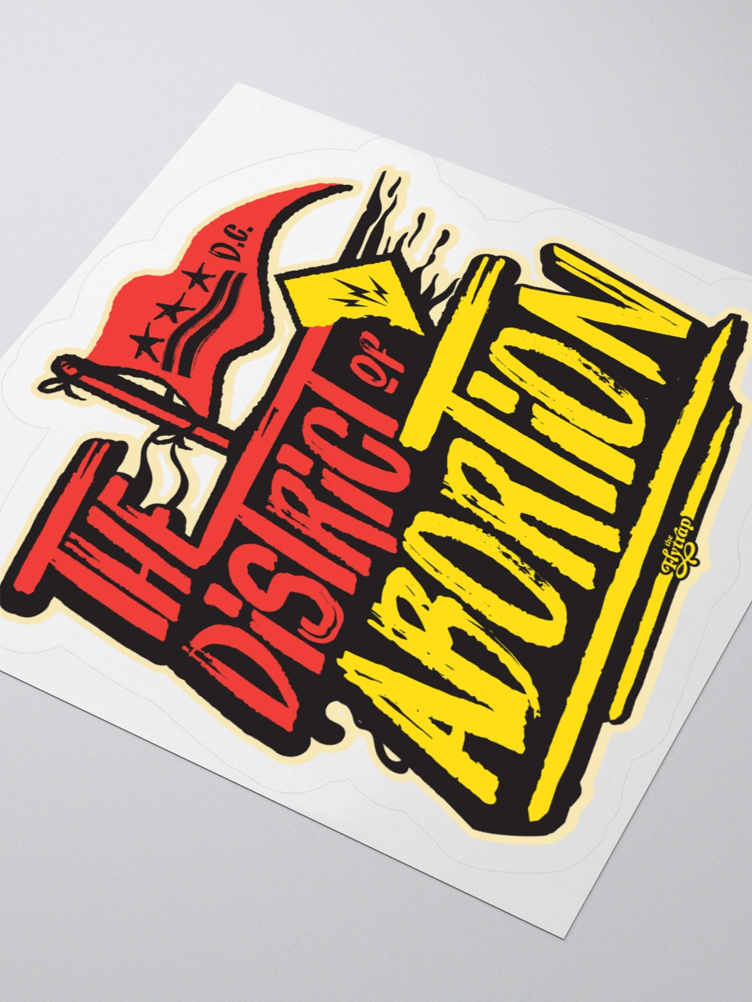 The District of Abortion Red and Yellow Sticker product image (7)