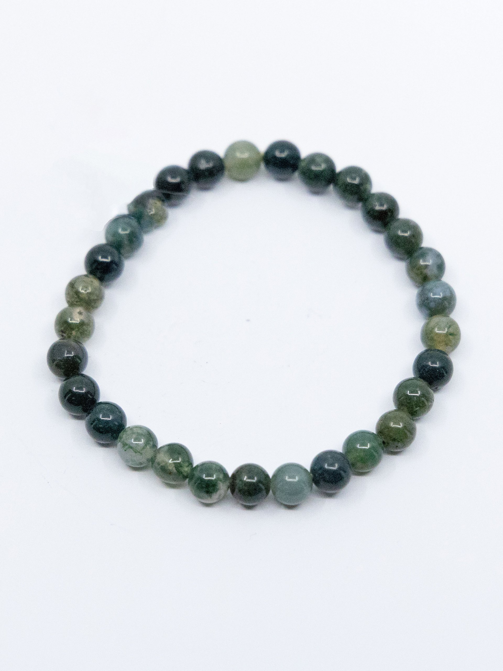 Moss Agate Bead Bracelet product image (1)