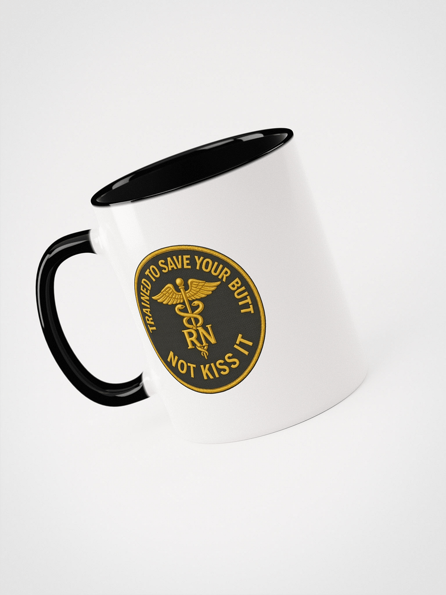 11oz RN Sass Mug – “Save Your Butt” Edition (White with Black Handle) product image (3)