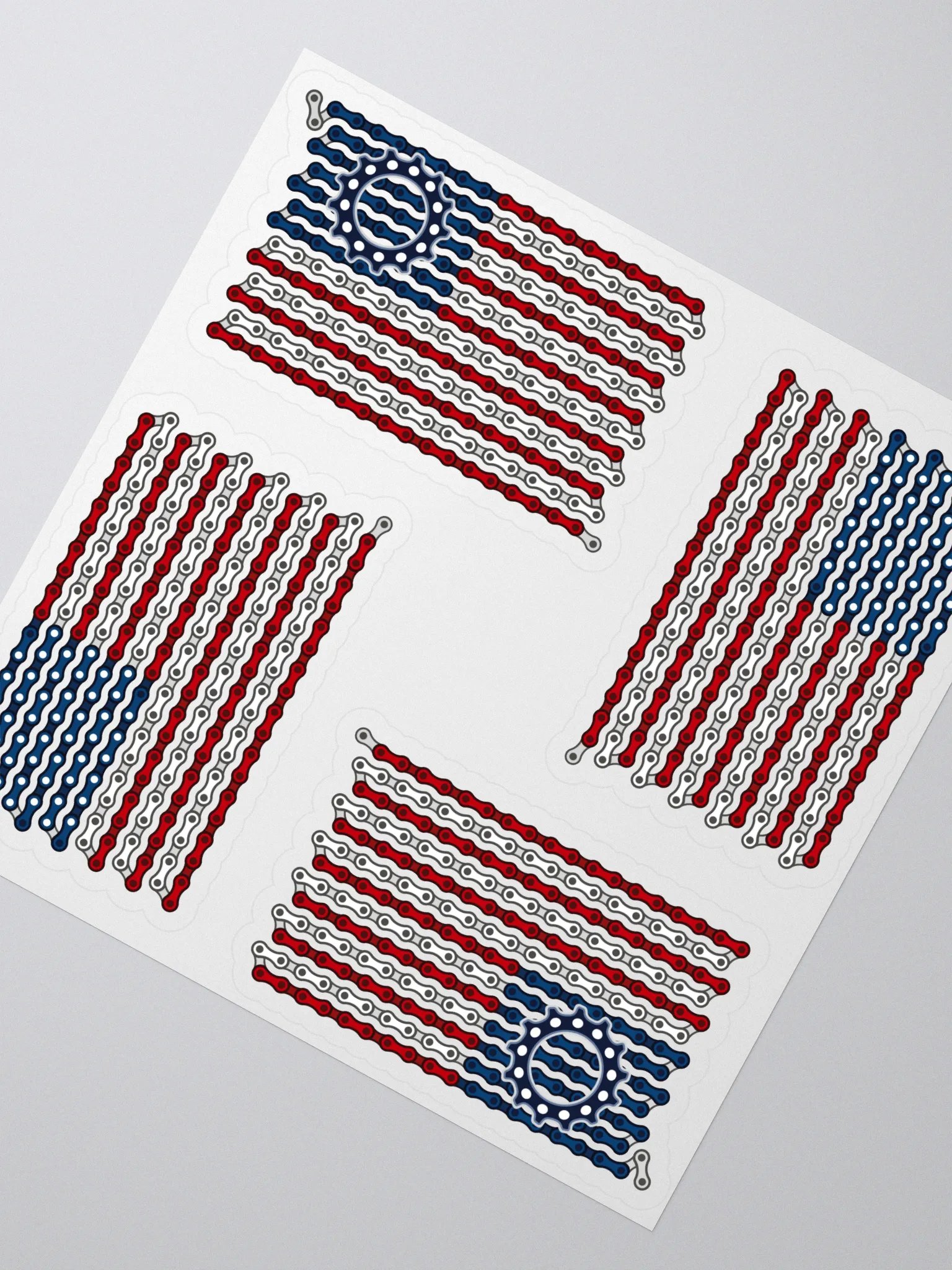 USA Dual Bike Chain Flag Sticker Set of 4 product image (2)