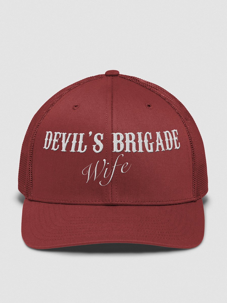 Devil's Brigade Trucker Hat, Text & Image Front, Wife product image (2)