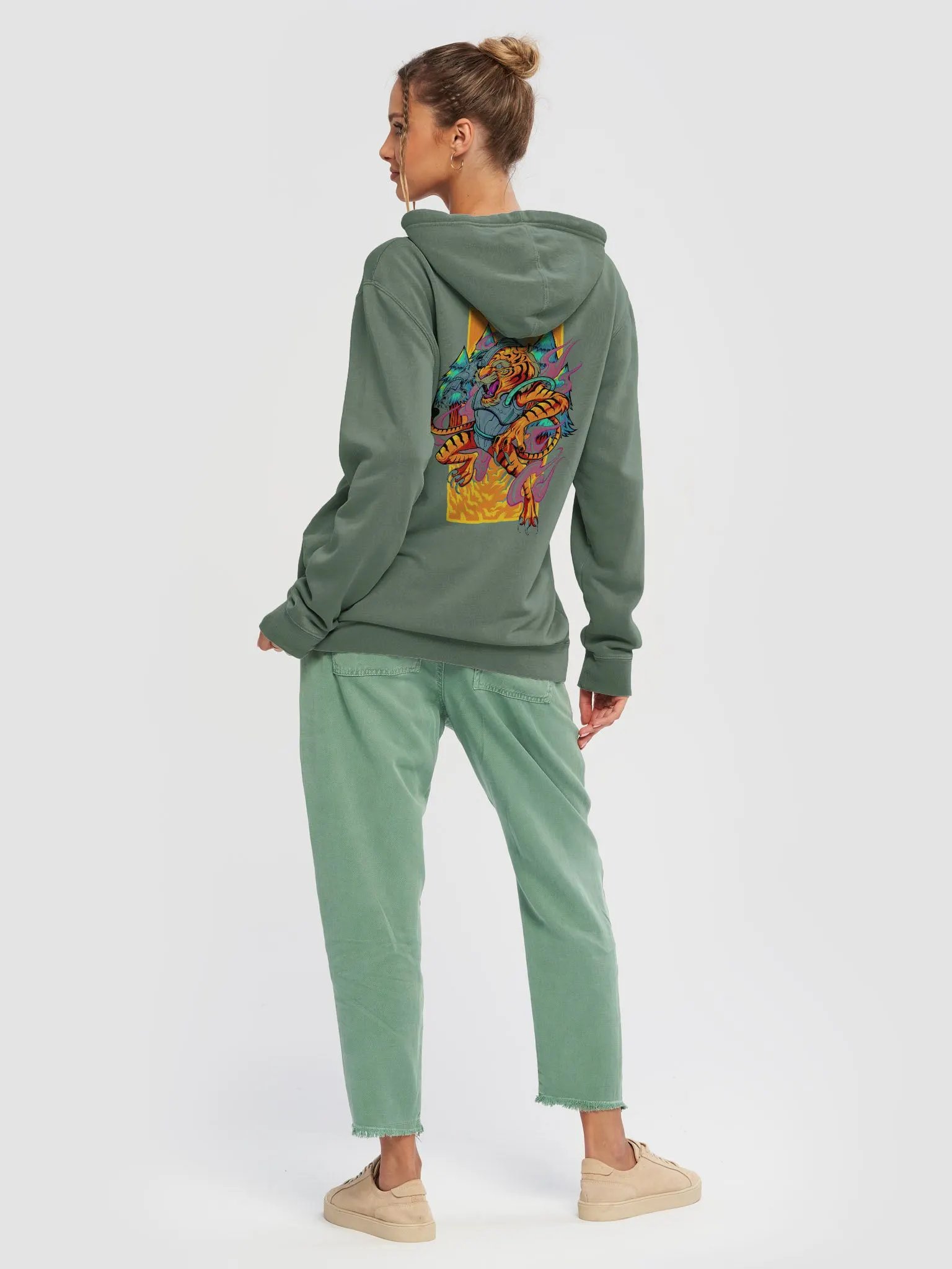 Futuristic Tiger Energy Hoodie | Bold & Stylish Graphic Pullover product image (4)