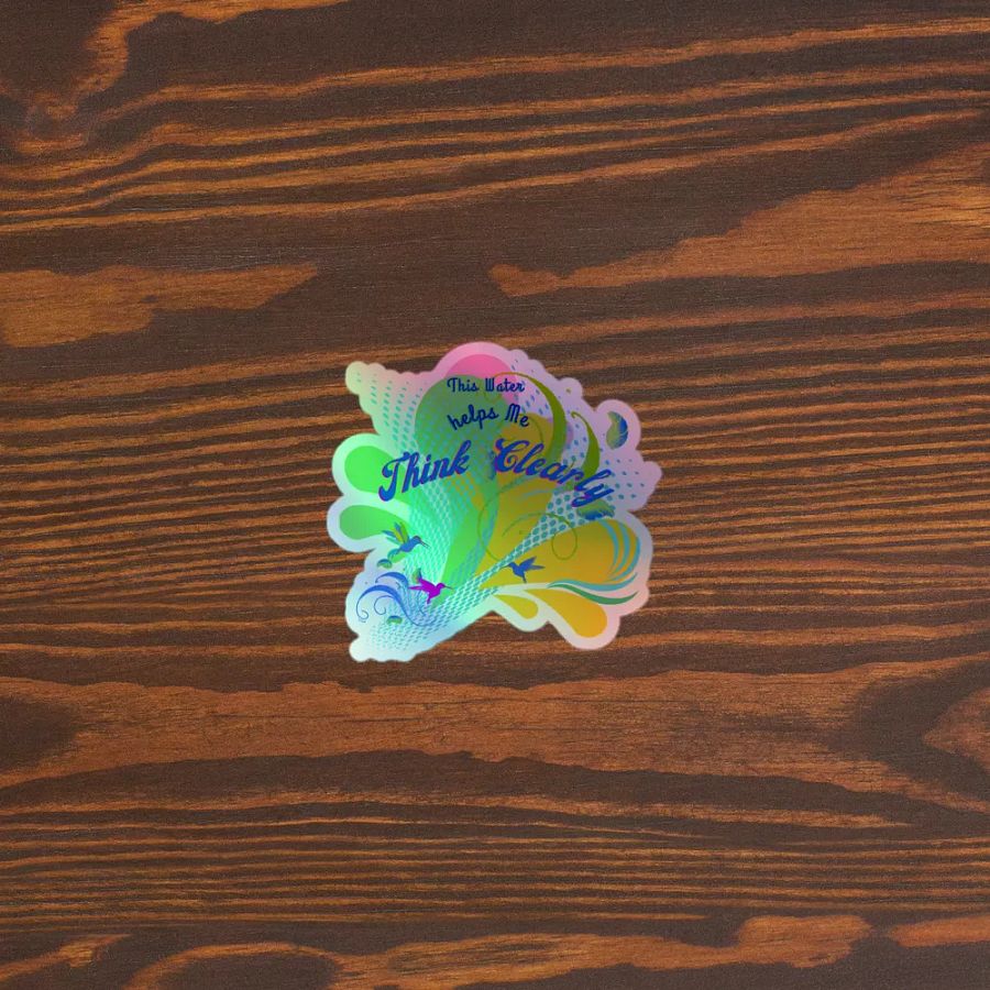 Sticker helps me think clearly droplets design with hummingbirds product image (5)