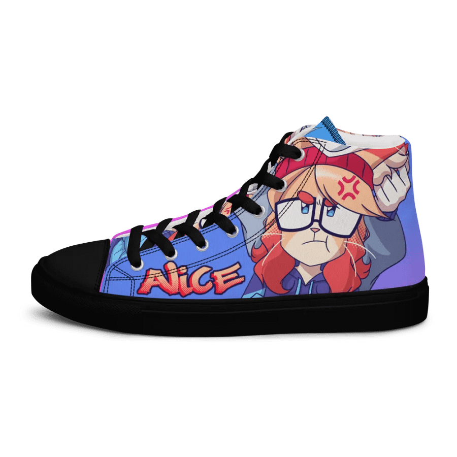 Cyan Teasing Alice's Women's High Top Canvas Shoes product image (9)