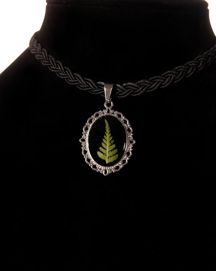 Pressed fern in resin choker product image (1)