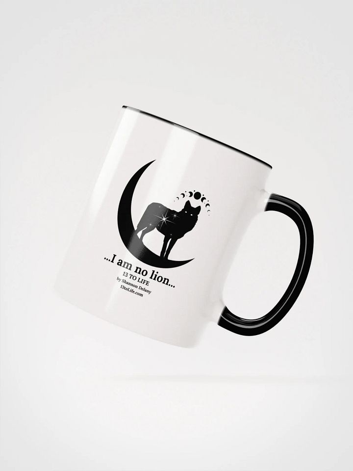 I Am No Lion – Wolf and Moon Mug – 13 TO LIFE Mug with Accent Color Interior and Handle product image (2)