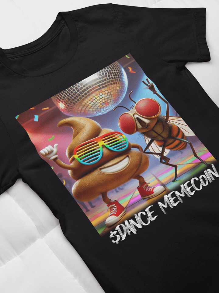 FLY SHIT - DANCE MEMECOIN - PREMIUM TEE - BLACK product image (1)