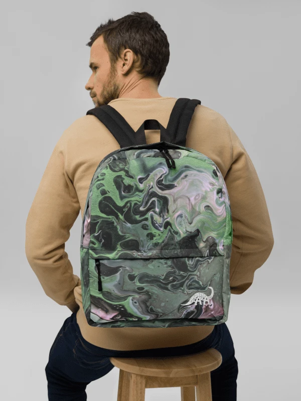 Metallic Green Fluid Acrylic Backpack product image (6)